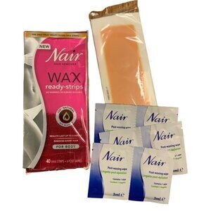 Nair Ready-To-Use Wax Strips For Body With Post Wipes